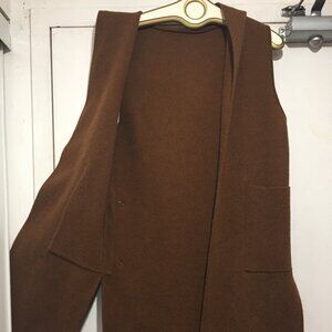 VINTAGE LONG WOOL HOODED VESTS SIZE S/M